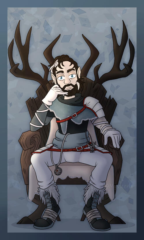 Tribal Elven Man Sitting