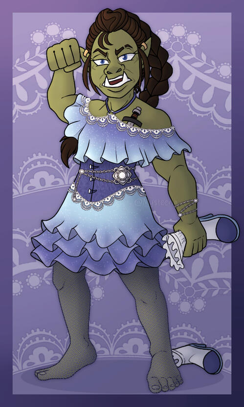 Formal Half Orc Lady Design